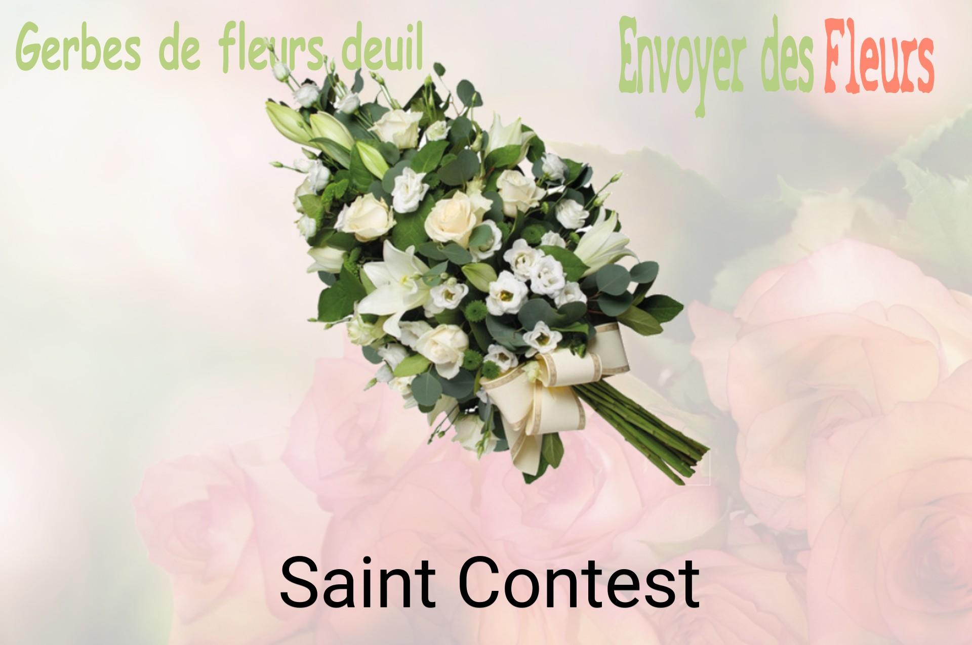Gerbe de fleurs de deuil livrée à Saint-Contest